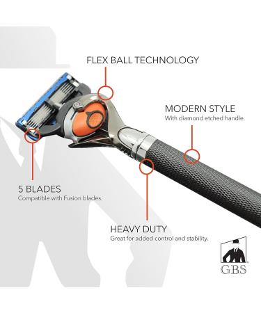 Buy G.B.S Men's Stylish Precision Shaving Razor - Charcoal Black | Flex Ball Technology for Smooth Shave | Ideal for Home & Travel - Buy Online on GoSupps.com