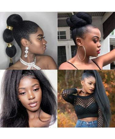 Kinky Straight Ponytail Extension for Black Women Yaki Straight Ponytails Synthetic Hair Extensions 28 Inch (1B Black) 28 inches #1B - Buy Online on GoSupps.com