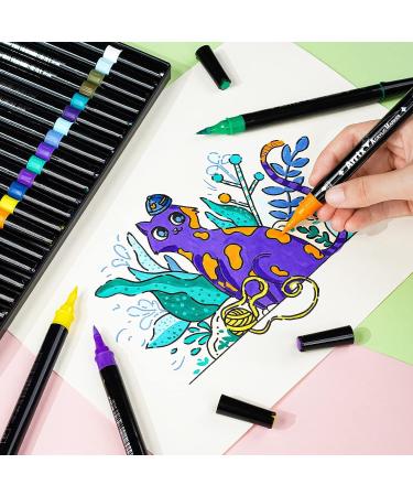 Arrtx Acrylic Paint Pens 32 Colors Dual Tip Markers for Rock & Fabric Painting - Water Based Supplies for Wood, Plastic, Canvas & Easter Egg - Buy Online on GoSupps.com