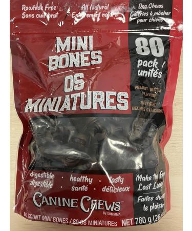 Canine Chews Mini Bones Make The Fun Last Longer Peanut Butter Flavour 80 Count Mini Bones 760 g - Buy Online on GoSupps.com