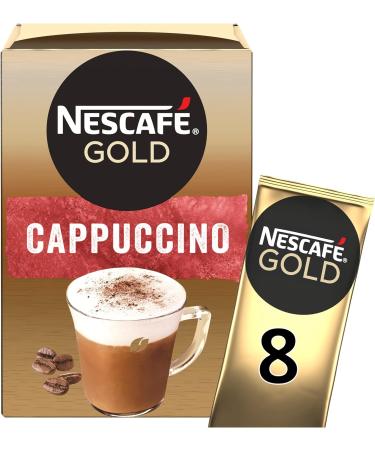 Nescaf Gold Cappuccino Instant Coffee 8 x 15.5g 8 Count (Pack of 1) & Gold Cappuccino Unsweetened Taste Coffee Pack of 8 - Buy Online on GoSupps.com