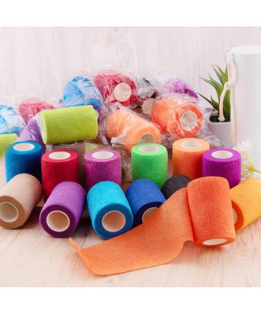 BQTQ 30 Rolls Cohesive Bandage 3 Inch - Self Adherent Sport Wrap Tape for Ankle Sprains & Swelling - Rainbow Color - Ideal for Humans and Animals - Buy Online on GoSupps.com