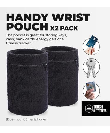 Wrist Wallet with Zipper - Sweat Wristband for Men & Women - Running Wrist Pouch - Buy Online on GoSupps.com