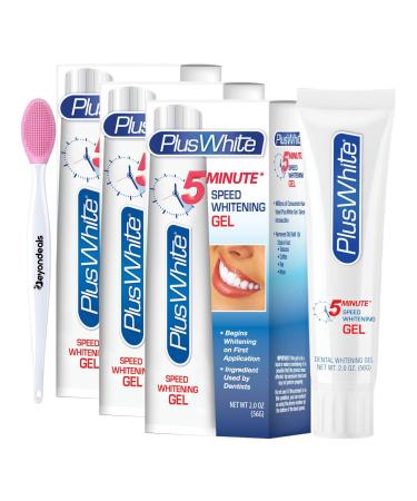 Teeth Whitening Gel 5 Min Whitening Gel 2 Oz Fast-Acting Hydrogen Peroxide Gel for Teeth Whitening Gentle On Enamel Bundled Nose Cleaning Brush Pack of 3