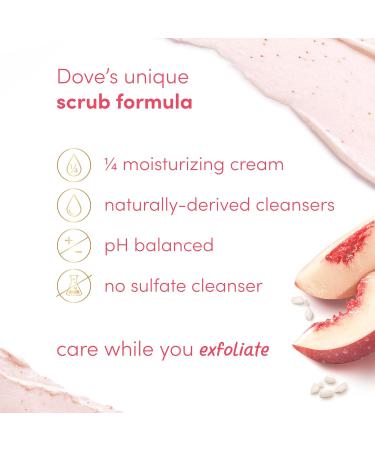 Dove White Peach & Crushed Rice Body Scrub Exfoliates and Deeply Nourishes for Smooth Radiant Skin 15 oz White Peaches & Crushed Rice 15 Ounce (Pack of 1) - Buy Online on GoSupps.com