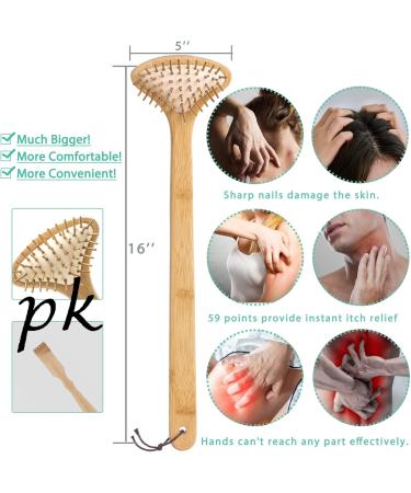 Handmade Bamboo Back Scratcher - 16 Long Wooden Massage Tool for Adults - Premium Back Scratching Device with Box - Perfect Gift for Fathers - Buy Online on GoSupps.com