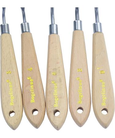 5 Piece Palette Knife Art Tools Set with Wooden Handle for Acrylic Painting - Buy Online on GoSupps.com