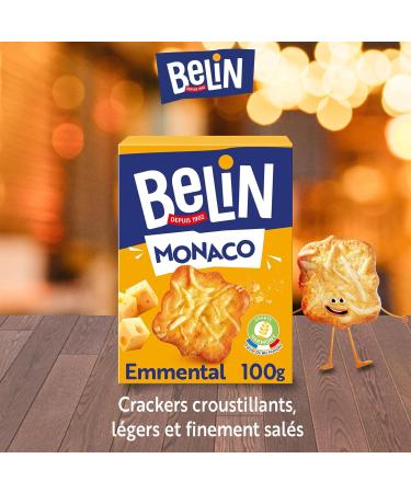 Belin Monaco Emmental Savory Crackers - Ideal for Aperitif - 8 Boxes x 100 g - Buy Online on GoSupps.com