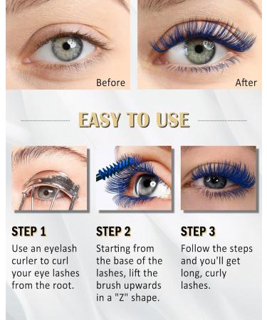 3 Colors Waterproof Mascara Set Blue Green Purple Colored Mascara for Eyelashes Long Lasting Curling Lash Mascara Volume and Length Highly Pigmented Colorful Mascara Eye Makeup for Cosplay Stage-B 02+03+08-blue Green Purple - Buy Online on GoSupps.com