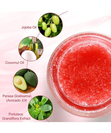 Strawberry Sugar Lip Scrub with Shea Butter - Exfoliating & Moisturizing Lip Care for Soft, Smooth Lips - Buy Online on GoSupps.com