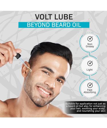 VOLT Lube Men's Beard Oil & Hair Softener | Jojoba & Argan Oil | Unscented | 1 Fl Oz (30 ml) - International Shipping Available - Buy Online on GoSupps.com