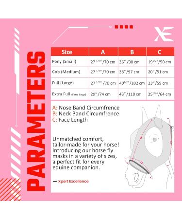 Buy Xe Horse Fly Mask with Ears - Breathable UV Protection for Standard & Racing Horses - Pink COB (M) - Buy Online on GoSupps.com