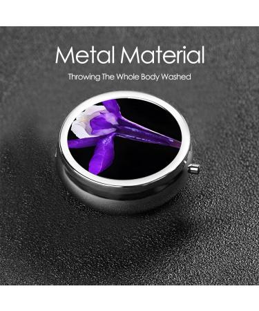 Beautiful Flowers Round Pill Box | 3 Compartment Mini Travel Medicine Organizer - Decorative Pocket Purse Vitamin Holder - Buy Online on GoSupps.com