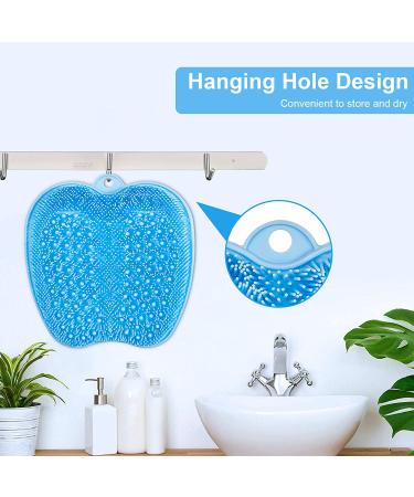 HONYIN XL Shower Foot Scrubber Mat - Exfoliate, Massage & Improve Circulation - Non-Slip Suction Cups - Blue - Buy Online on GoSupps.com