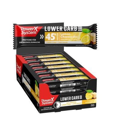 Power System Lower Carb Bar Lemon Cheescake 28x40g 45% Protein Low Sugar Low Carb High Protein - Buy Online on GoSupps.com