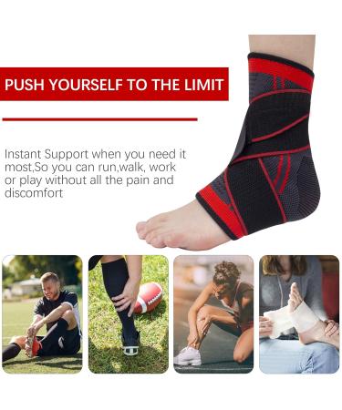 Ankle Brace Set of 2 - Compression Support for Injury Recovery & Joint Pain - Arch Brace Support - Foot Stabilizer - Protect Against Sprains & Swelling - Size L - Buy Online on GoSupps.com