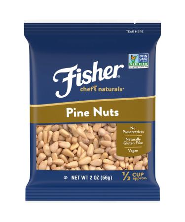 Fisher Pine Nuts, 2 Ounces, Unsalted, Naturally Gluten Free, No Preservatives, Non-GMO, Vegan Friendly Pine Nuts 2 Ounce (Pack of 1)