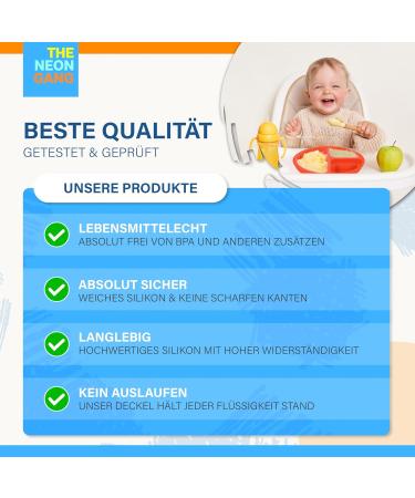 Buy Neon Gang Sustainable Baby Plates with Lids - 100% BPA Free Silicone Toddler Suction Plates - LFGB Certified - Pink Neon - 2 Sets - Buy Online on GoSupps.com