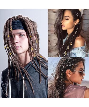 200 Pieces Hair Accessories for Braids Decorations Dreadlocks Metal Hair Cuffs Hair Jewelry Rings Hair Rings for Braids Dreadlocks Hair Jewelry for Braids Hair Braid Rings Pendants for Women Man - Buy Online on GoSupps.com