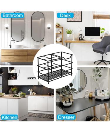 Wisebom 304 Stainless Steel Toothbrush Holder - Large 5 Compartment Bathroom Caddy for Electric Toothbrushes Toothpaste & Razors (Black) - Ideal for Households - Buy Online on GoSupps.com