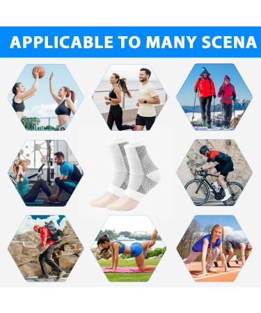 Functional Socks for Neuropathy | Soothe Compression & Ankle Brace Socks for Men & Women - L/XL White - Buy Online on GoSupps.com