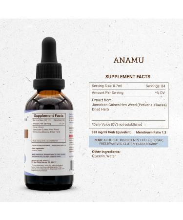Anamu Tincture Alcohol-Free Extract, Wildcrafted Jamaican Guinea Hen Weed (Petiveria Alliacea) Dried Herb Tincture Supplement (2 FL OZ) - Buy Online on GoSupps.com
