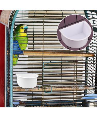 MEISH 2Pcs Bird Feeding Dish Bird Cage Feeding Bowls D-shaped Bird Food Plastic Cups with Hook Hanging Cup Food Dish - Buy Online on GoSupps.com
