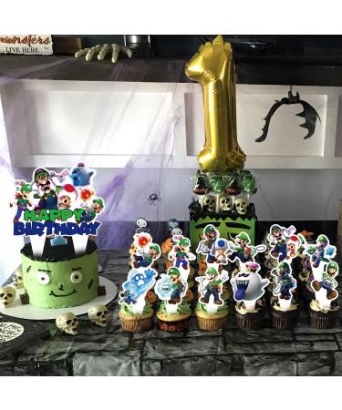 37 Pcs Luigi Mansion Cake Topper and Cupcake Toppers Set Luigi Mansion Birthday Party Supplies for Luigi Mansion Birthday Decorations - Buy Online on GoSupps.com