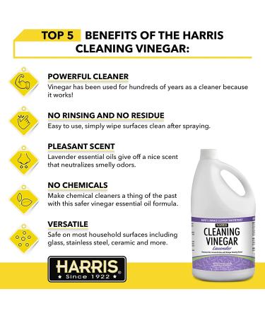 Harris Cleaning Vinegar Lavender 128oz - All Purpose Household Surface Cleaner - Buy Online on GoSupps.com