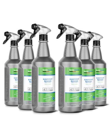 Ferdoclean organic plastic cleaner for window frames garden furniture & more |6 x 1000ml cleaner for all plastic surfaces |PVC cleaner against stubborn dirt 166.67 ml (6 Pack)