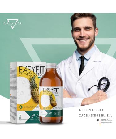 Easyfit Detox 500 ml - Detox Drainage Diet | Detoxification Cure with Bromelain Aloe Juice & Centella Asiatica | Leber Detox Test Winner | Shop Internationally - Buy Online on GoSupps.com