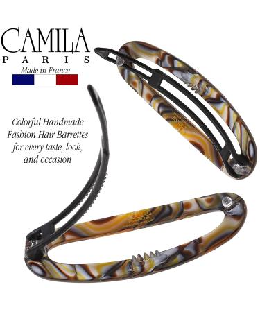 Camila Paris CP3365 French Handmade Hair Barrette Clip - Onyx | Metal-Free Closure, Strong Hold Grip | Stylish Hair Accessories for Women and Girls - Made in France - Buy Online on GoSupps.com