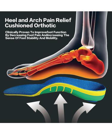 Plantar Fasciitis Insoles - Arch Support Inserts for Flat Feet & All-Day Comfort | Blue (L) Men s 8-12 & Women s 9.5-13.5 - Buy Online on GoSupps.com