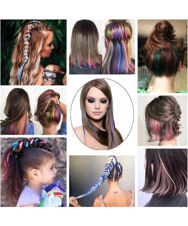 Feather Hair Extension Feather for Hair Extensions Synthetic Colored Overhead Strands Hair Accessories Rainbow Hairpiece for Women Synthetic Feathers Hair Extension Set (Color : 7) - Buy Online on GoSupps.com