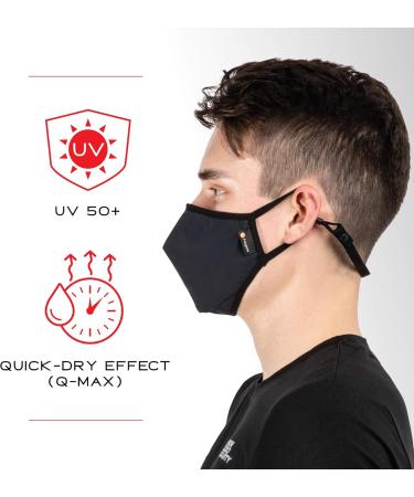 NZG SilTex Regular UV50 Odor Resist QuickDry Cooling Black Mask (3-Pack) - Buy Online on GoSupps.com