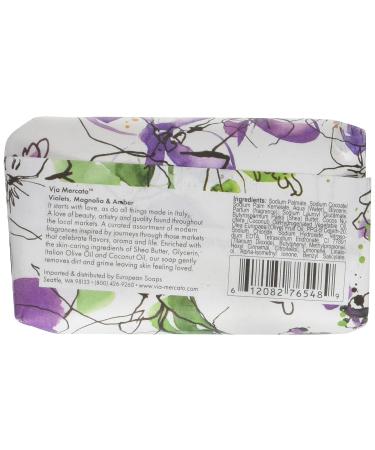 Via Mercato Italian Soap Bar (200 g) No. 4 - Violets, Magnolia & Amber Scented Bar Soap - Buy Online on GoSupps.com