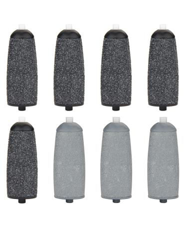 Replacement Heads for Flawless Pedi Ancable 8-Pack Replacement Roller Refills Heads 5 Black Coarse and 3 Gray Fine Heads Compatible with Finishing Touch Flawless Pedi Electric Tool File