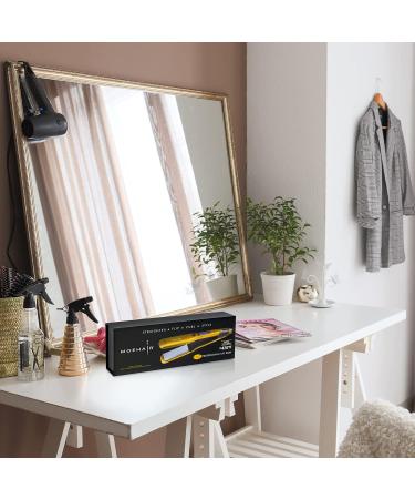 MOEHAIR Professional Titanium Ionic Flat Iron - 1.5" Ceramic Plates Adjustable Temperature Auto Shut Off | Perfect for Straightening Waving & Curling All Hair Types - Buy Online on GoSupps.com