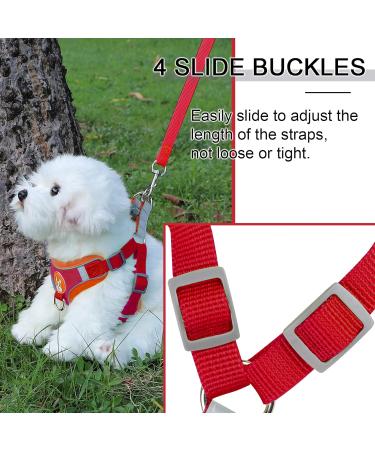 Rennaio No Pull Dog Harness & Leash Set | Adjustable Puppy Dishes with Linen Clips | Ultra Comfortable for Small & Medium Dogs - Red L - Buy Online on GoSupps.com
