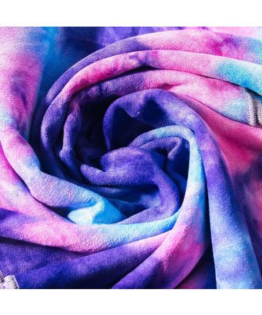Drishti Brands Hot Yoga Mat Towel | Anti-Slip Grips | Sweat Absorbent | 24x72 Standard Size | Blue & Pink Tie Dye | For Yoga, Bikram, Pilates - Buy Online on GoSupps.com