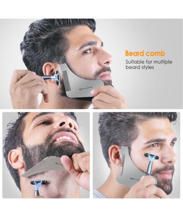 MYCARBON Beard Template for Perfect Shapes | Beard Care Kit with Comb for Full & 3-Day Beards | International Shipping Available - Buy Online on GoSupps.com