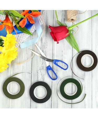 KUUQA Floral Tapes - 4 Rolls, 1/2 Wide for Bouquet Stem Wrapping and Crafts - Dark Green, Light Green, Grass Green, Dark Brown Mix Color - Buy Online on GoSupps.com