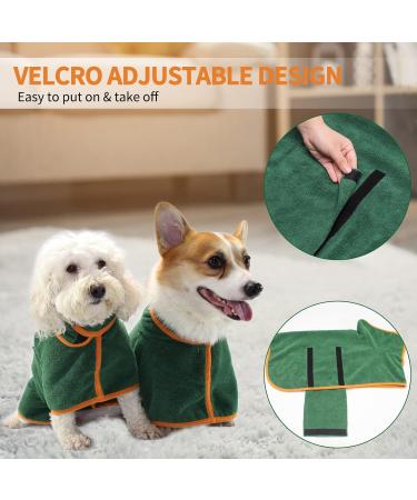 Pettom Dog Bathrobe - Fast-Drying Microfiber Super Absorbent Cotton for Small Medium & Large Dogs - M Green - Buy Online on GoSupps.com
