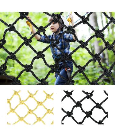 TWSOUL Playground Net, 3.3FT*6.6FT Climbing Cargo Net Rock Climbing Net Rope Ladder for Kids and Adult Military Climbing, Net Indoor Outdoor Climbing, Jungle Gyms, Treehouse, Obstacle Courses, Black