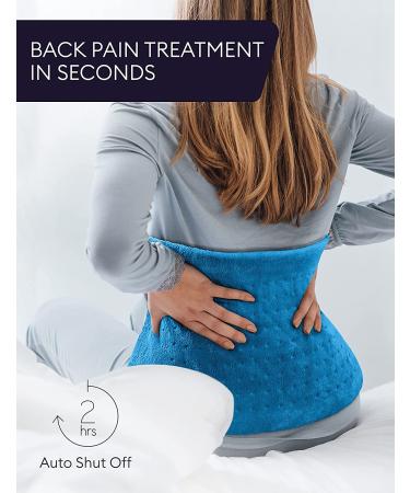 GENIANI XL Electric Heating Pad - Back Pain & Cramps Relief - Auto Shut Off - Moist & Dry Therapy - Aqua Blue - Buy Online on GoSupps.com