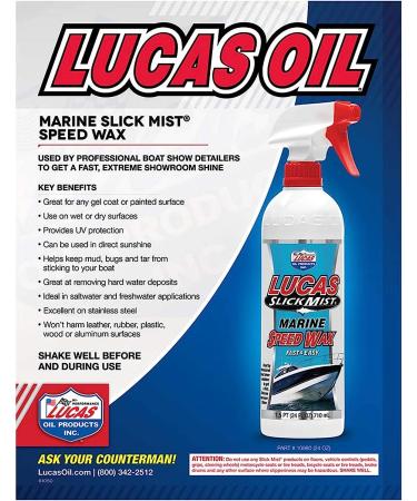 Lucas Oil 10980 Slick Mist Marine Speed Wax 24 Oz - Premium Boat Wax for Ultimate Shine and Protection - Buy Online on GoSupps.com