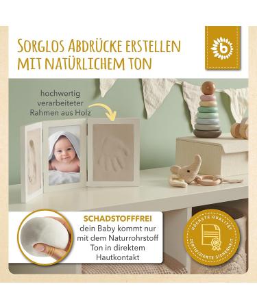 Bieco Baby Hand & Foot Impression Set - Complete 3D Printing Kit with Wooden Frame for Memories - Perfect Baby Keepsake Gift - Buy Online on GoSupps.com