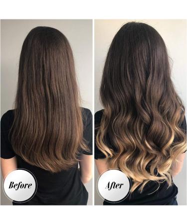 FESHFEN 18 inch Golden Highlighted Bleach Blonde Invisible Secret Wire Crown Hair Extension for Women | Curly Wavy Synthetic Hairpieces - Buy Online on GoSupps.com