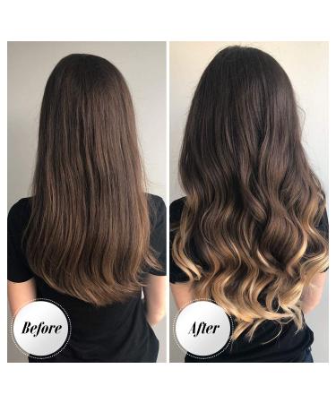 Feshfen Secrets Hair Extensions - Long Corrugated Invisible Synthetic Hair | 35 cm Ombre Medium Brown to Light Ash Brown - Perfect for Women - Buy Online on GoSupps.com