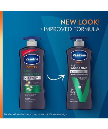 Vaseline Men's Healing Moisture Hand & Body Lotion - 20.3 oz Pack of 3 | Fast Absorbing Non-Greasy Formula for Dry or Cracked Skin - Buy Online on GoSupps.com